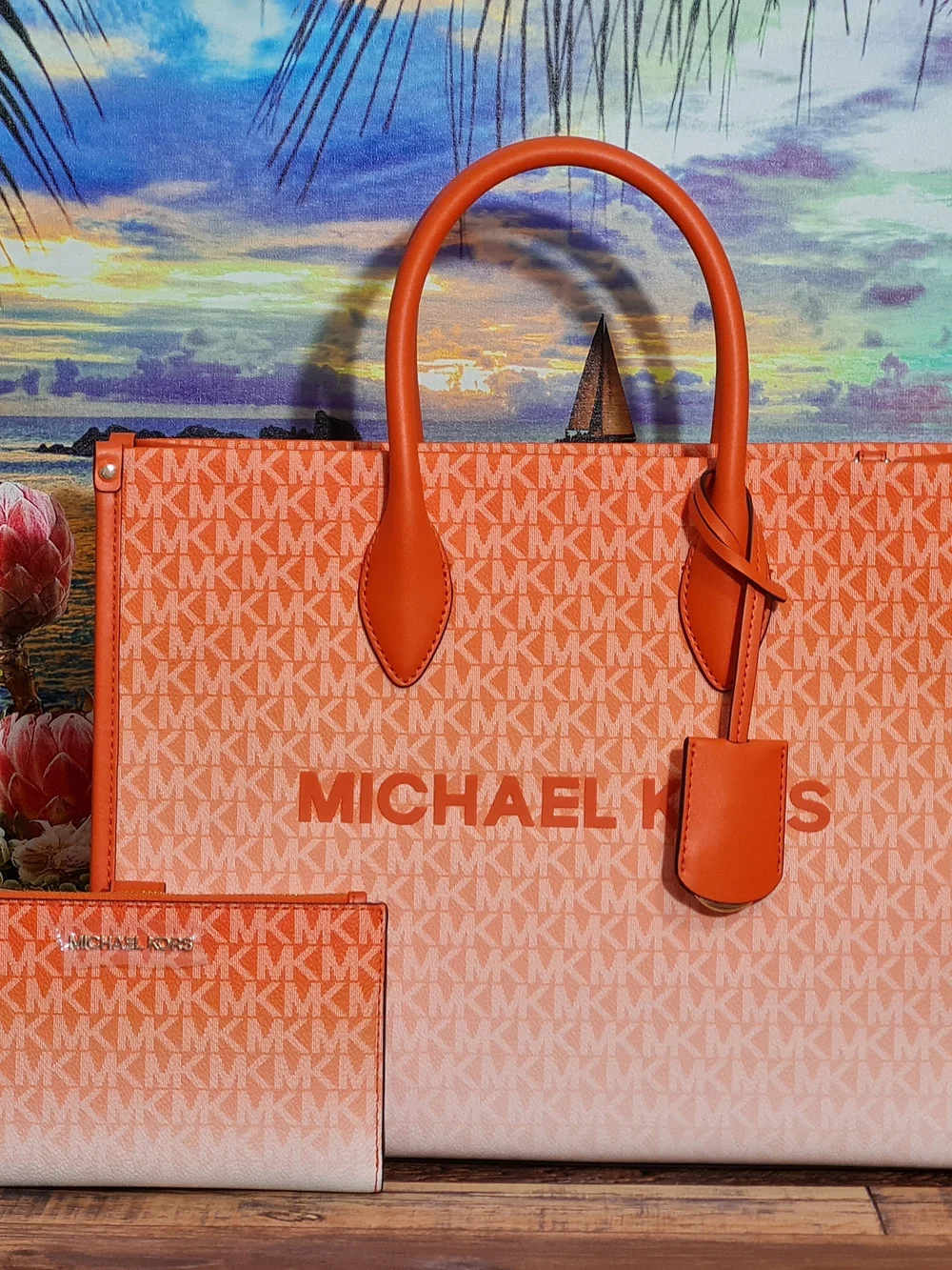 Michael Kors Mirella Ombre Tote And Wallet Set